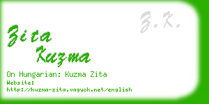 zita kuzma business card